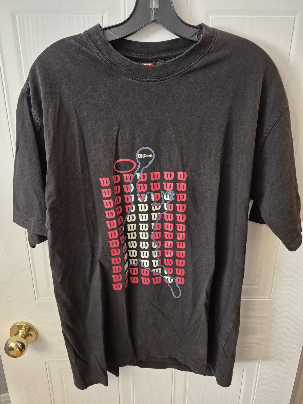 Vintagw Wilson Black Graphic Tennis T-Shirt